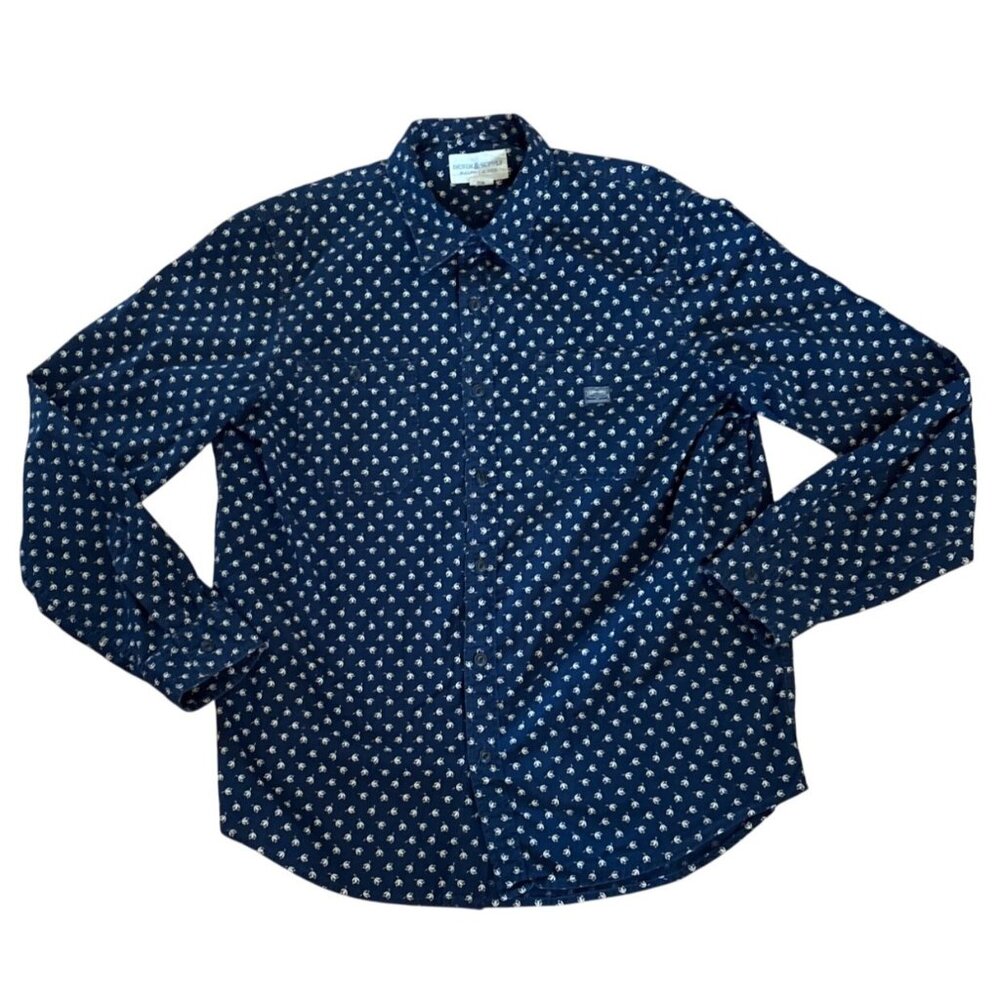 Ralph Lauren Shirt Denim & Supply Navy Blue Floral Long Sleeve Shirt XL Cotton